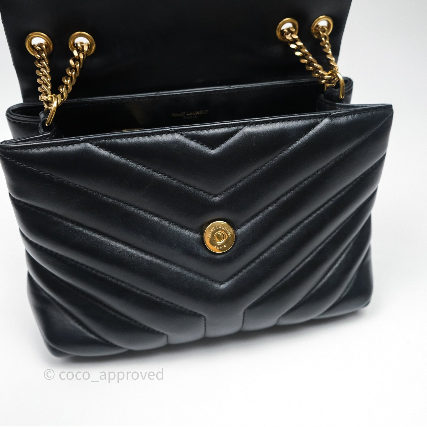 Saint Laurent Loulou Small Flap Bag Black Gold Hardware