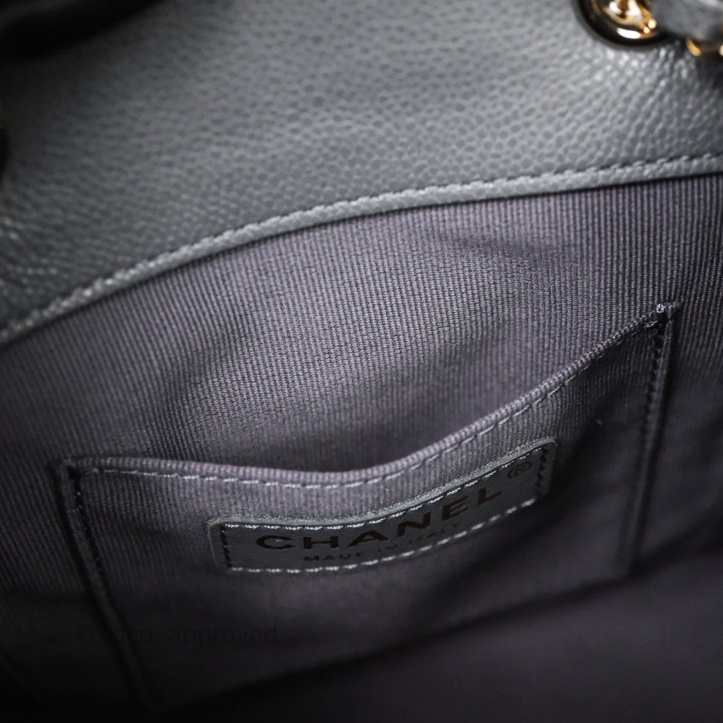 Chanel Small Duma Backpack Dark Grey Caviar Gold Hardware 23K