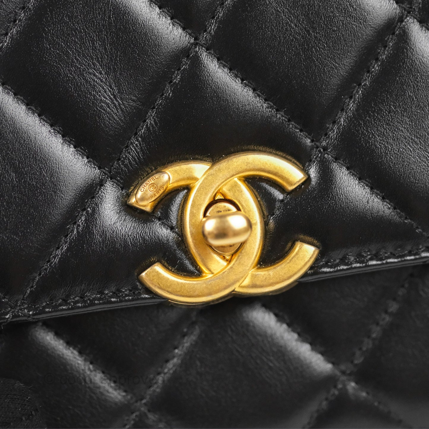 Chanel Quilted Mini Perfect Fit Adjustable Black Calfskin Aged Gold Hardware