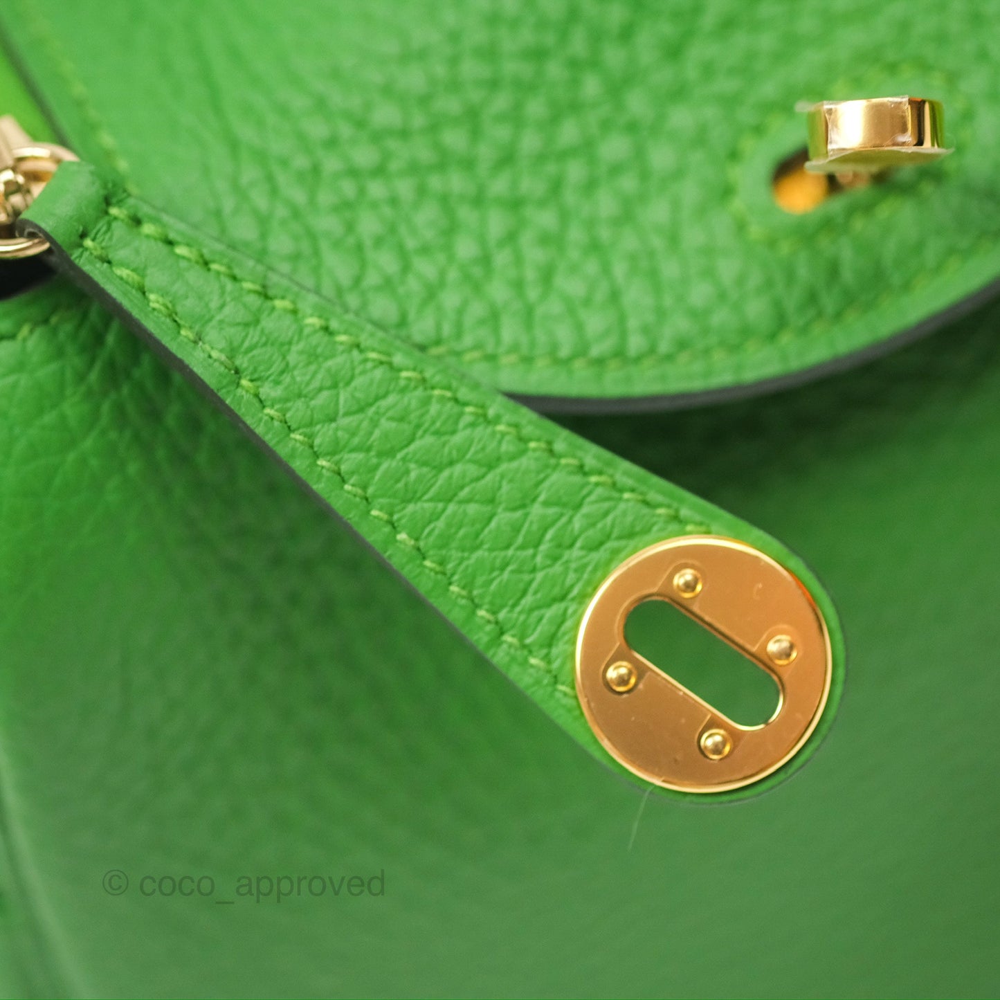 Hermès Mini Lindy 20 Vert Yucca A8 Clemence Gold Hardware