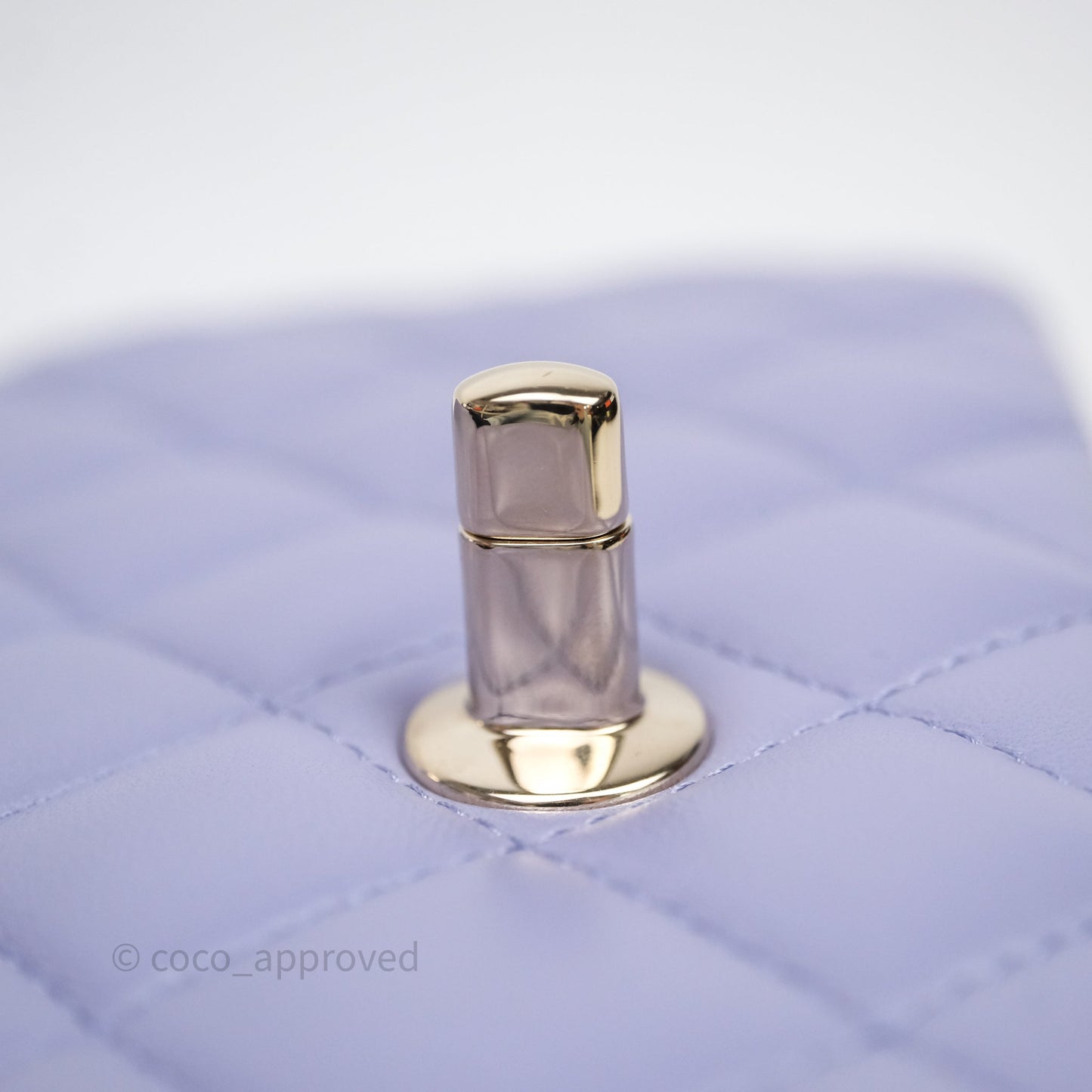 Chanel Top Handle Mini Rectangular Flap Purple Lambskin Gold Hardware