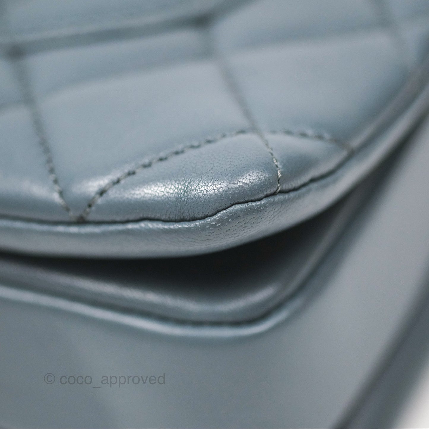 Chanel Small Trendy CC Grey Blue Lambskin Gold Hardware