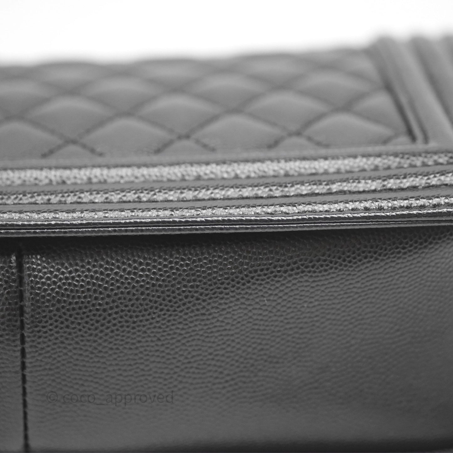 Chanel Quilted Medium Boy Black Caviar Ruthenium Hardware