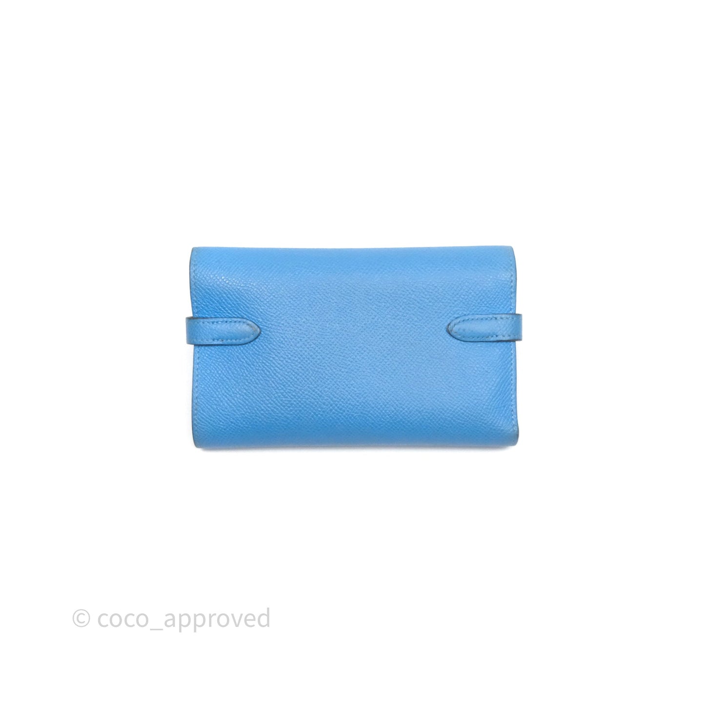 Hermès Kelly Depliant Wallet Blue Epsom Gold Hardware