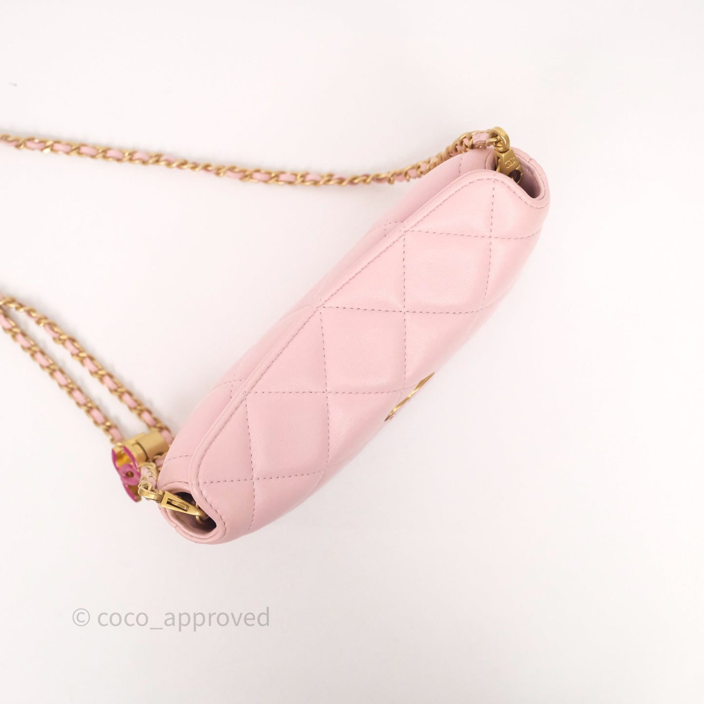 Chanel Quilted Hobo With CC Adjustable Chain Pink Lambskin Aged Gold Hardware