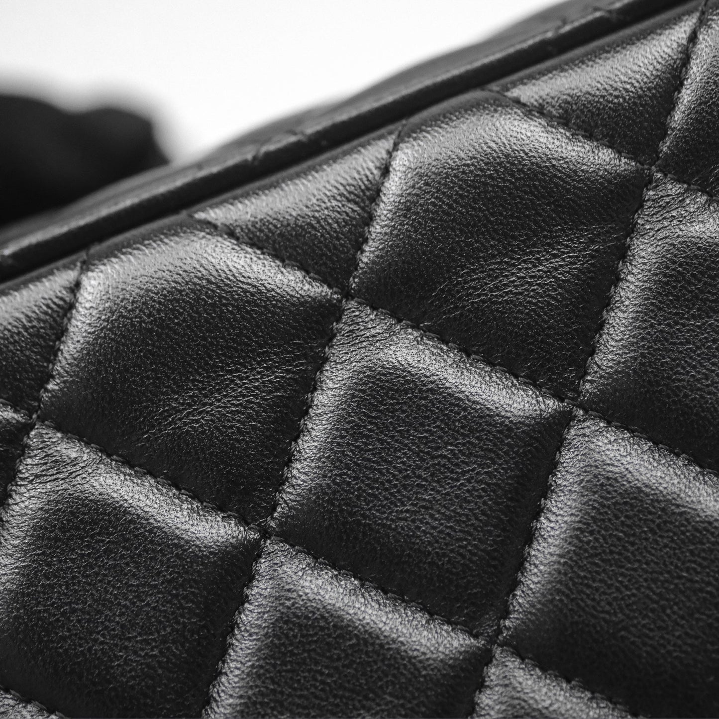 Chanel Vanity Rectangular Top Handle Black Lambskin Aged Gold Hardware
