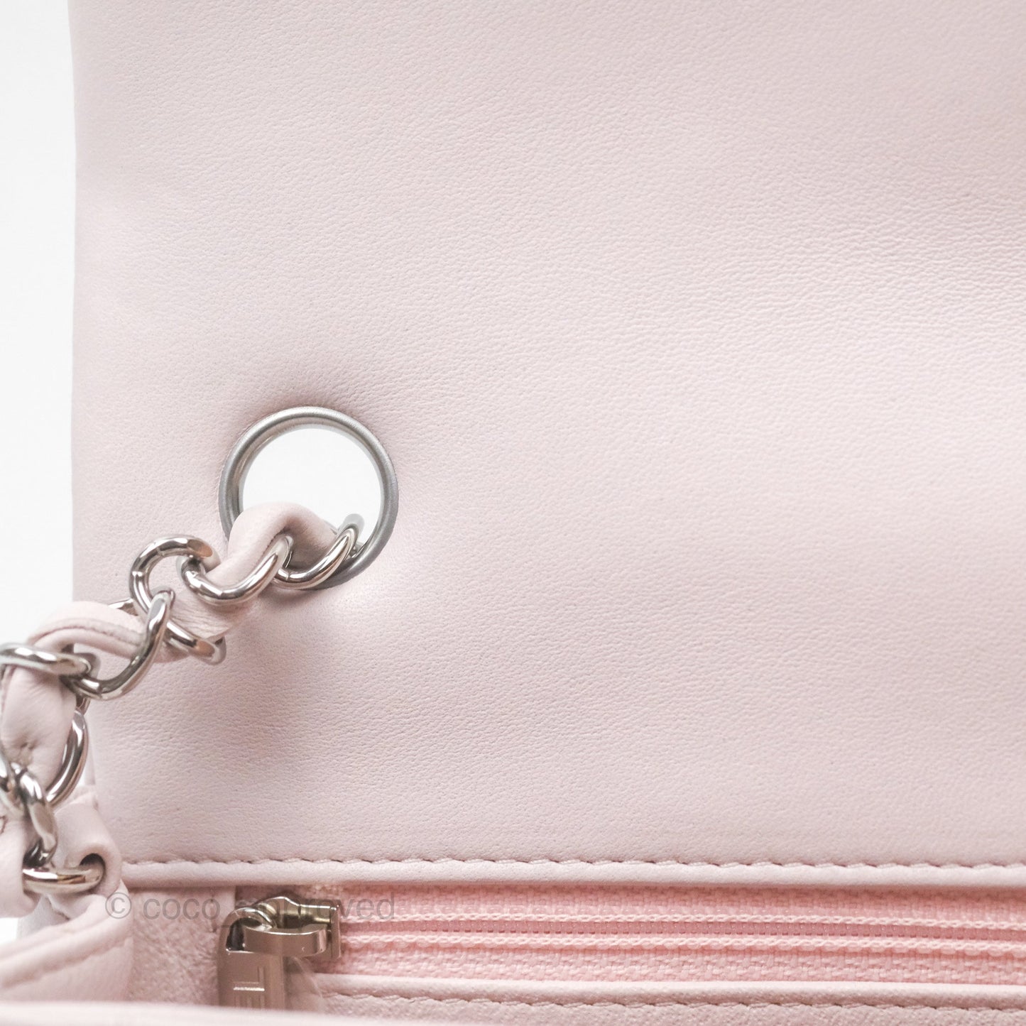 Chanel Quilted Mini Rectangular Pale Lilac Lambskin Silver Hardware