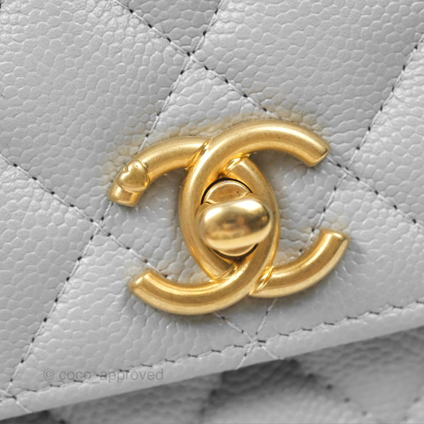 Chanel Heart Adjustable Chain WOC Grey Caviar Aged Gold Hardware