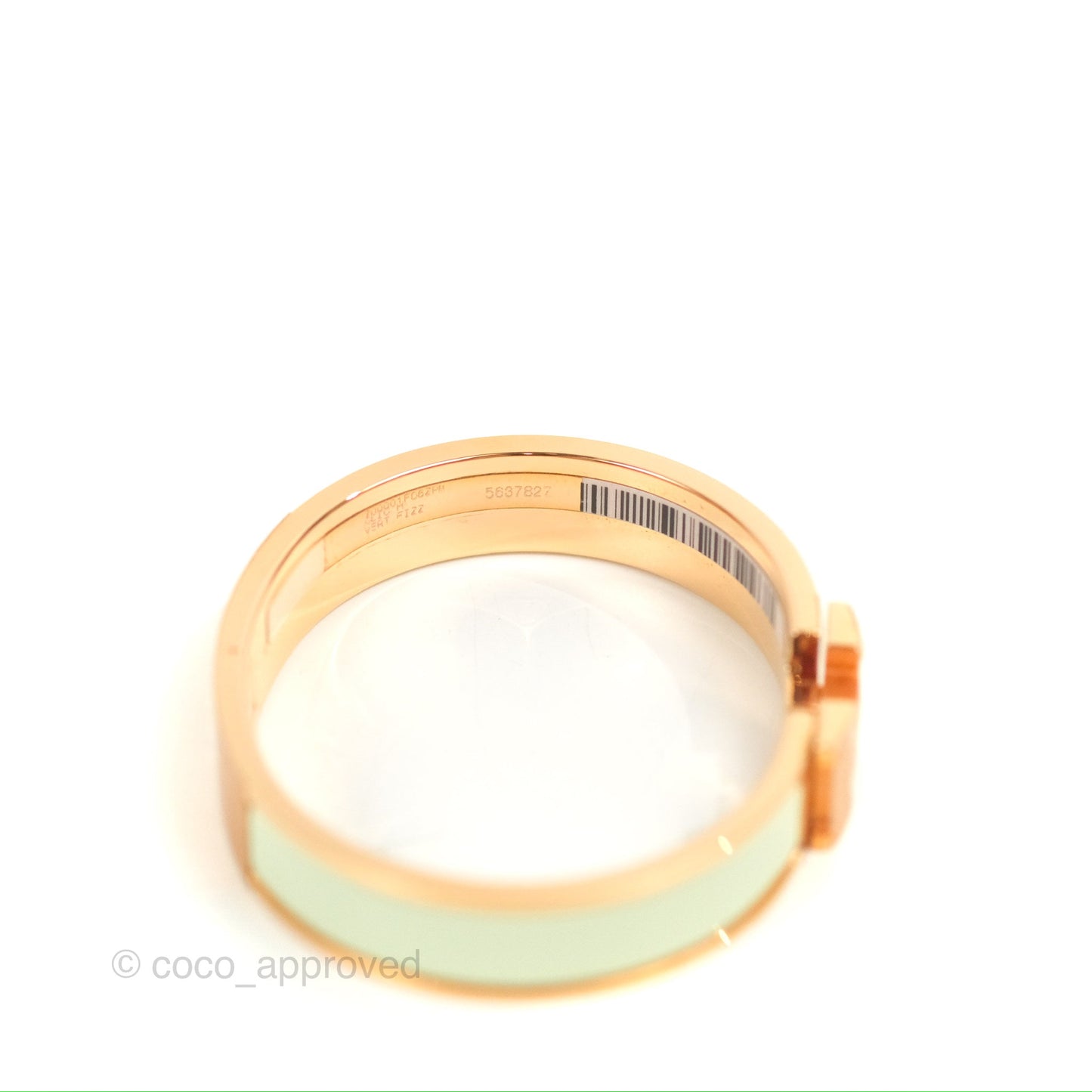 Hermès Clic H Bracelet Vert Fizz Rose Gold Hardware PM