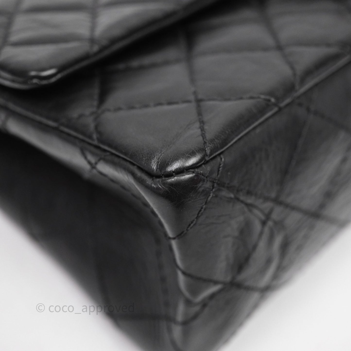 Chanel Quilted 2.55 Reissue 226 Flap Bag Black Aged Calfskin Gold Hardware