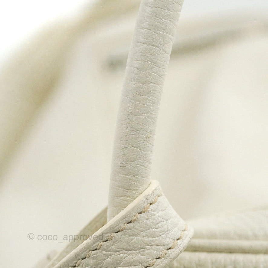 Hermes Lindy 30 White Clemence Palladium Hardware