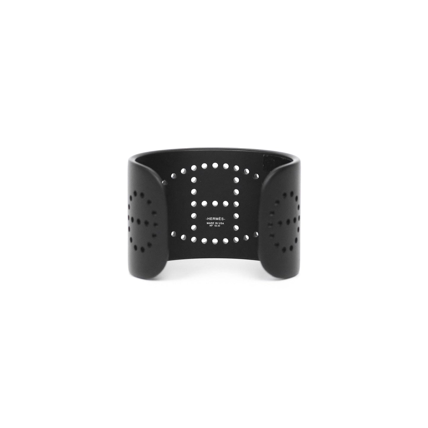 Hermès Evelyne Aluminium Sunset Cuff Bracelet Black Noir 89