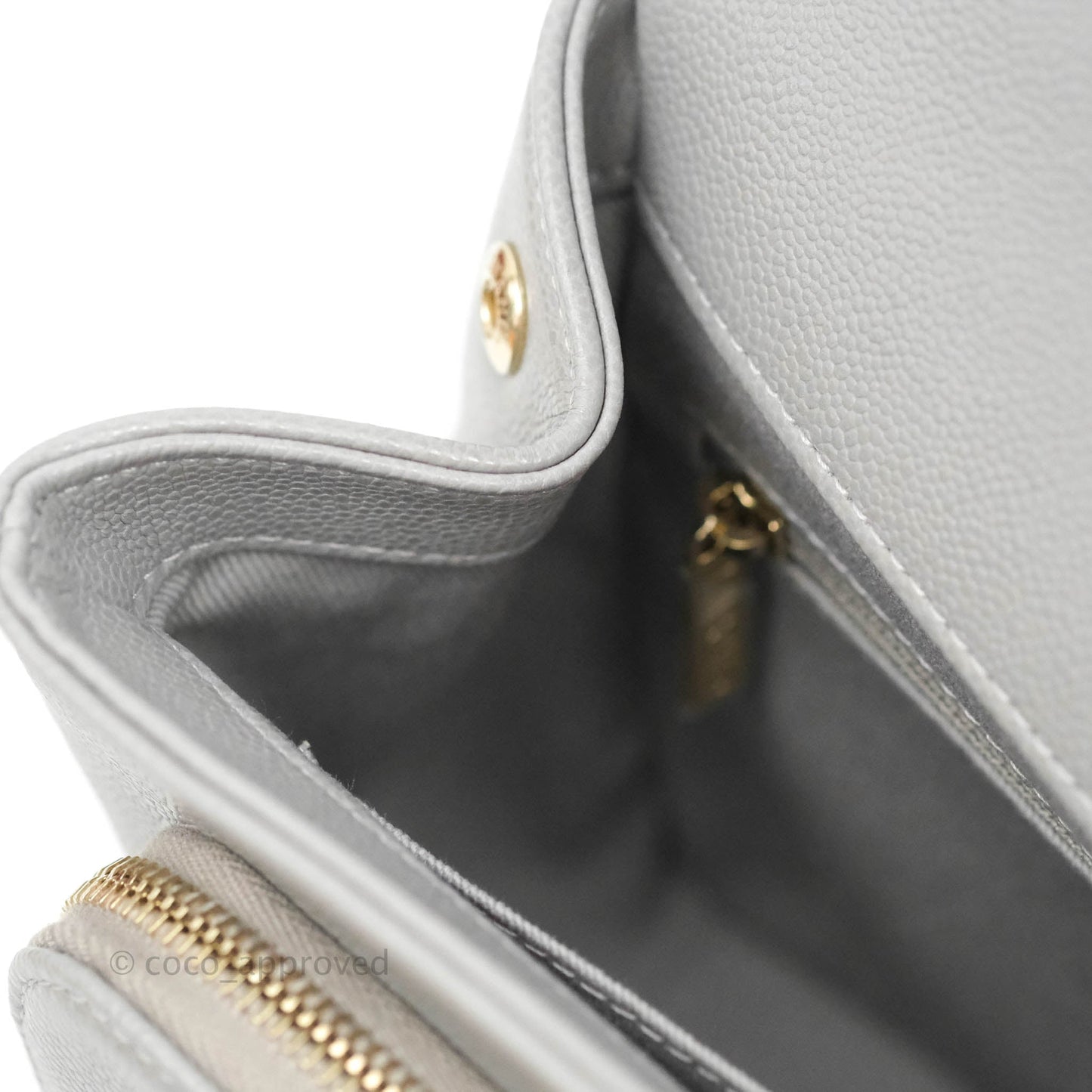 Chanel Quilted Medium Business Affinity Flap Grey Caviar Gold Hardware