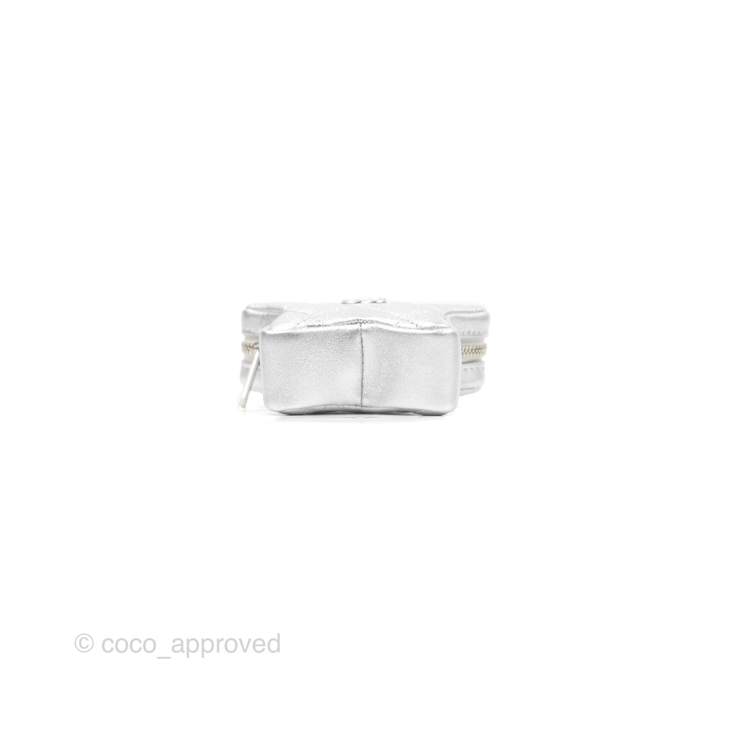 Chanel Star Coin Purse Metallic Silver Lambskin Silver Hardware