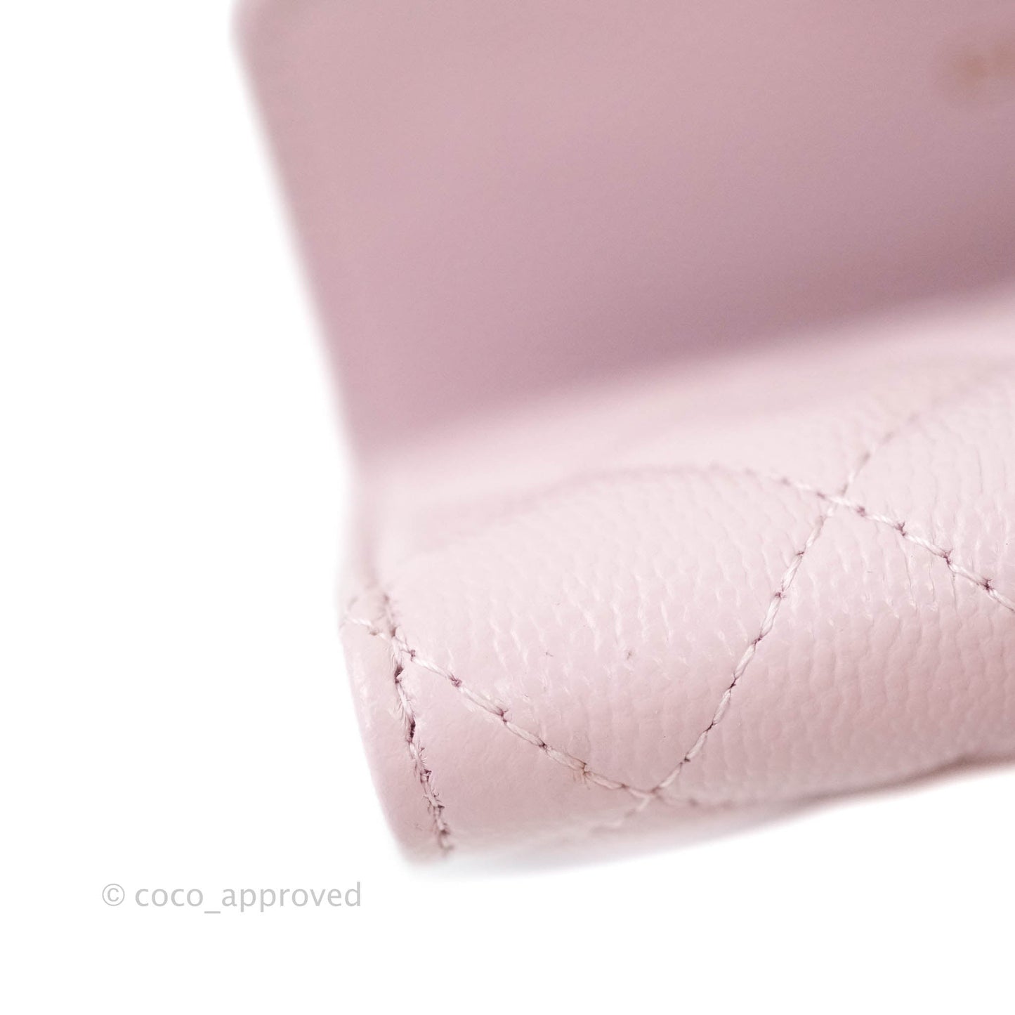 Chanel Caviar Quilted Flap Card Holder Lilac Rose Clair Gold Hardware 21S