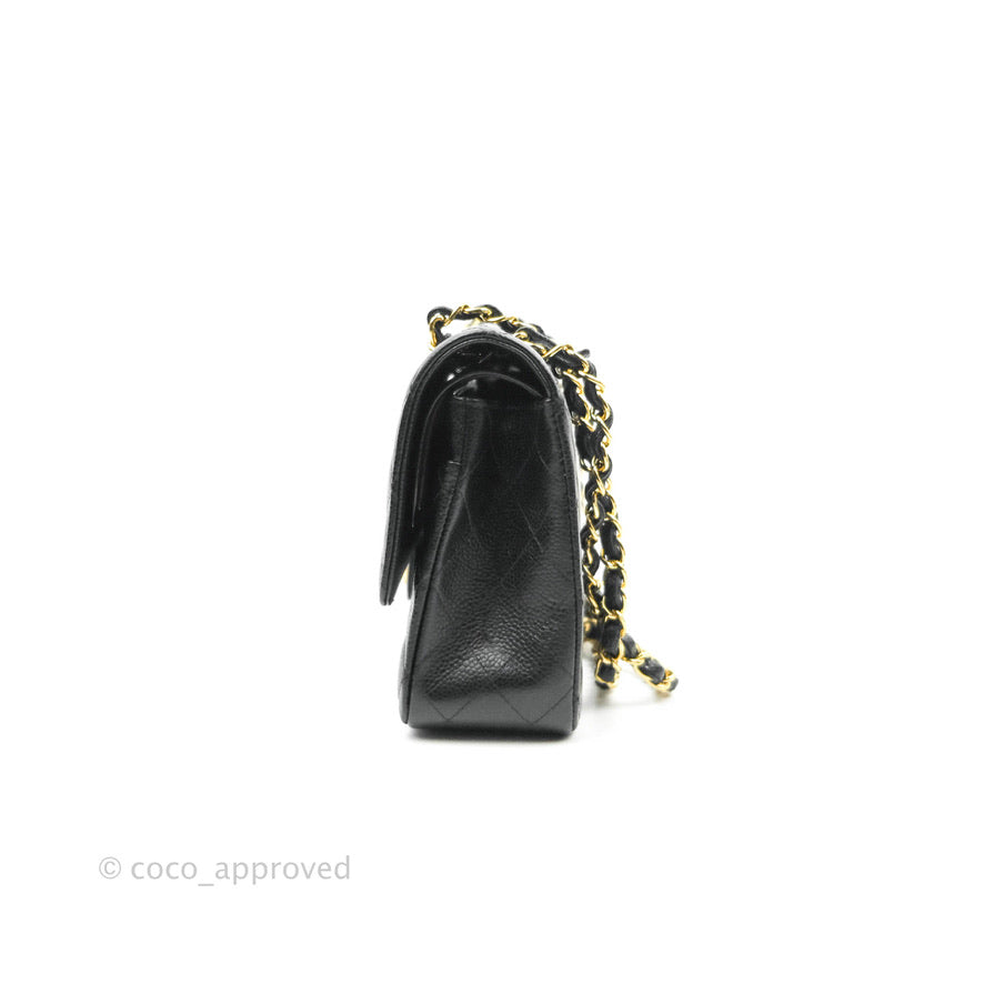 Chanel Classic Double Flap M/L Black Caviar Gold Hardware