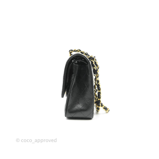 Chanel Classic Double Flap M/L Black Caviar Gold Hardware