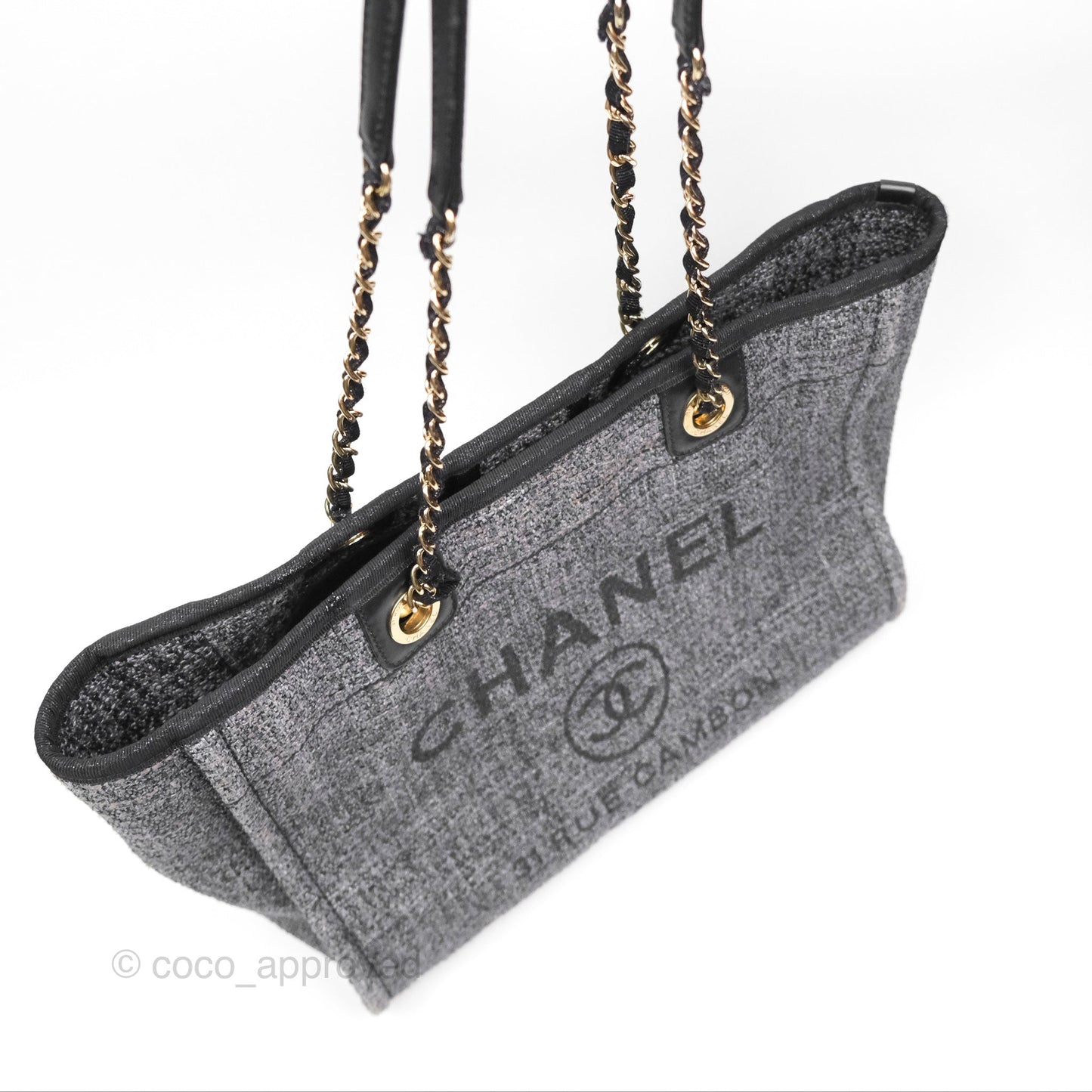 Chanel Medium Deauville Black Charcoal Tote