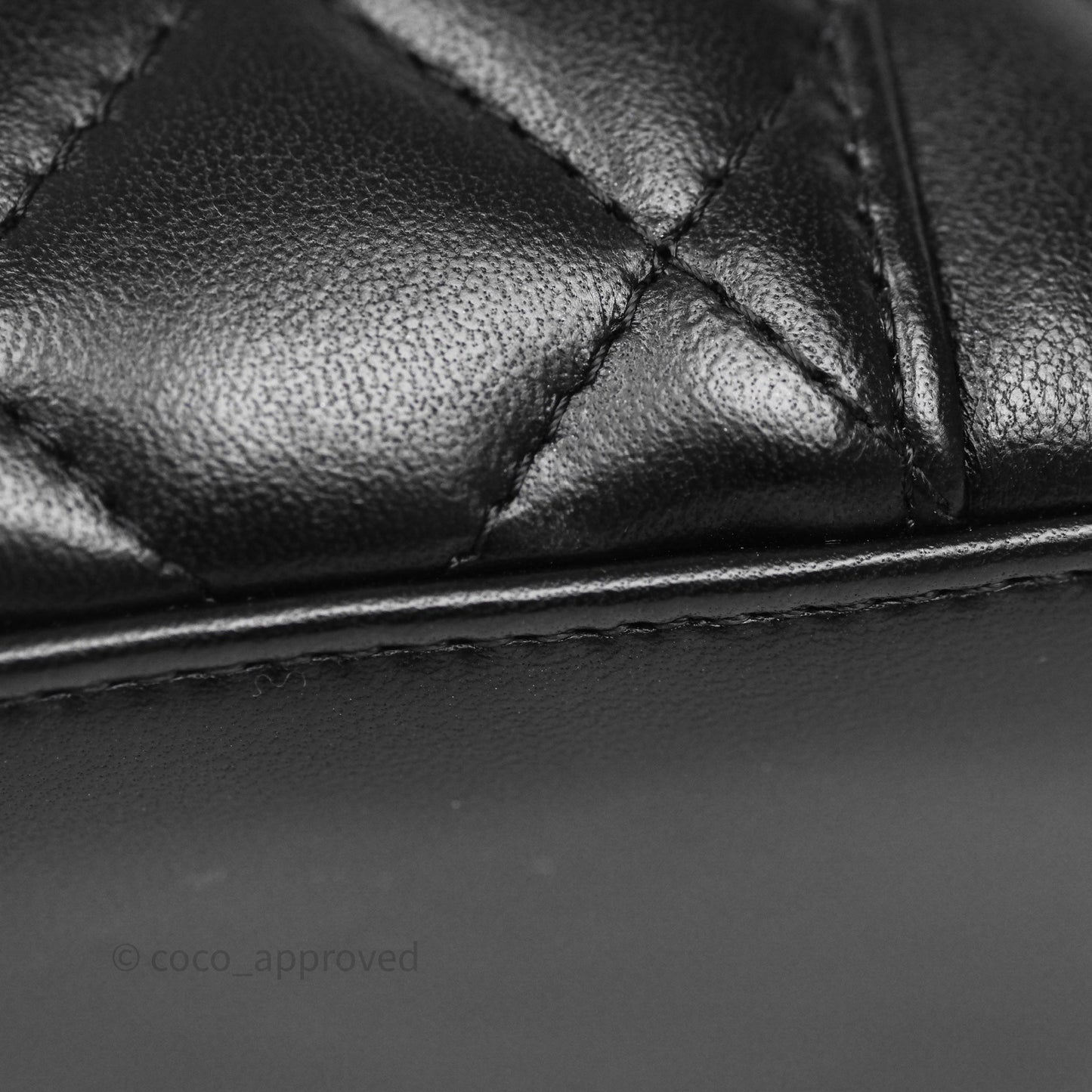 Chanel Quilted Pearl Crush Mini Vanity With Chain Black Lambskin Aged Gold Hardware