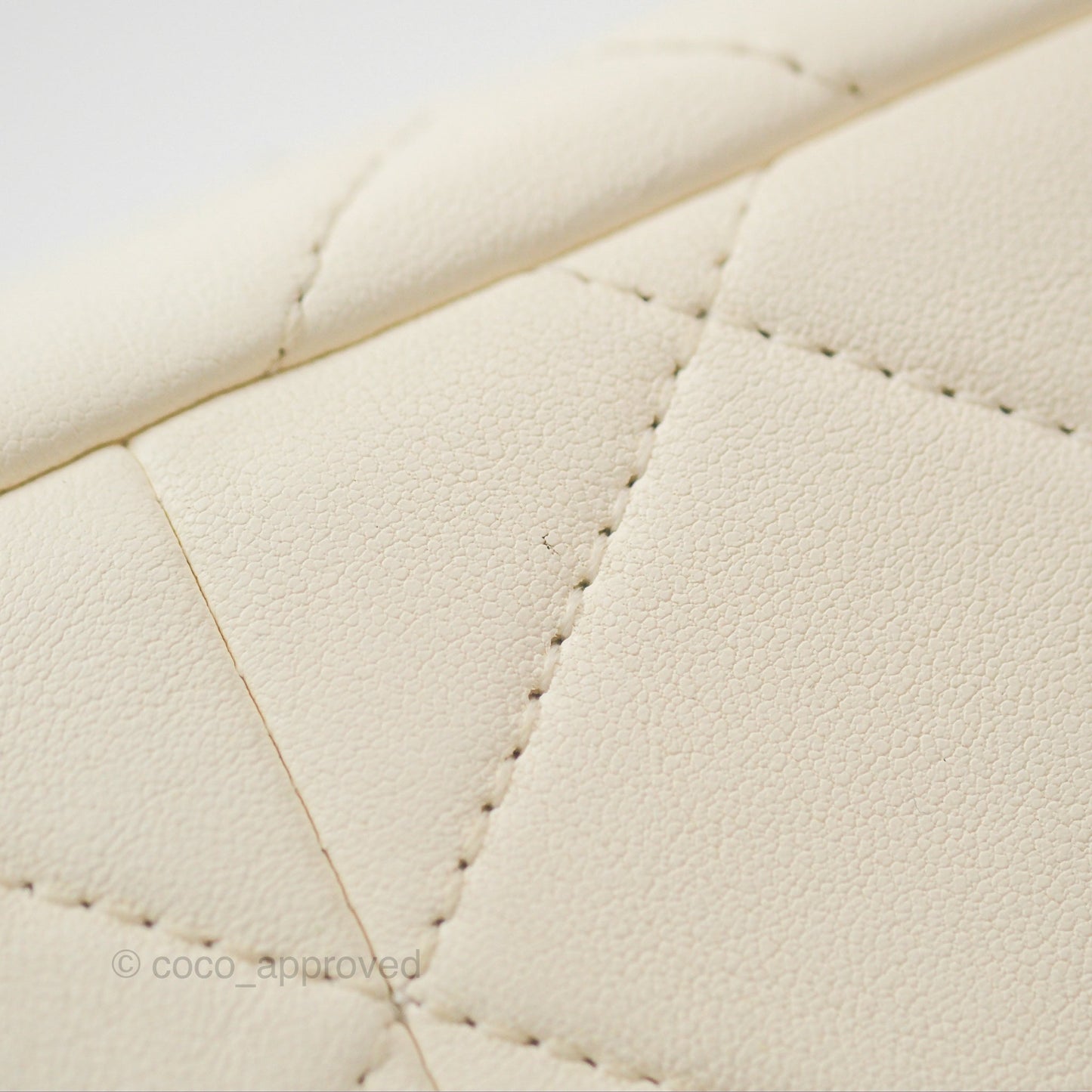 Chanel Quilted Flap Bag With Chanel Logo Top Handle White Calfskin Gold Hardware