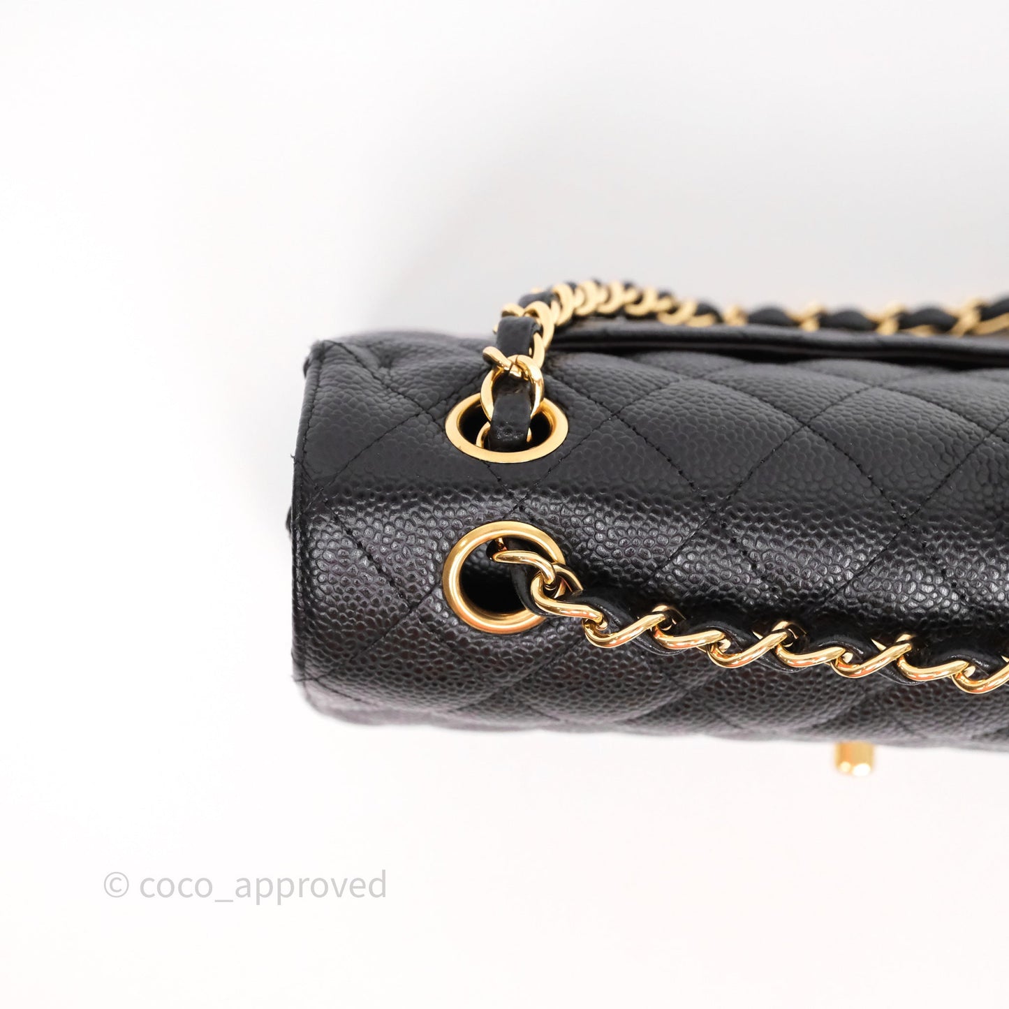 Chanel Small Classic Flap Quilted Black Caviar Gold Hardware