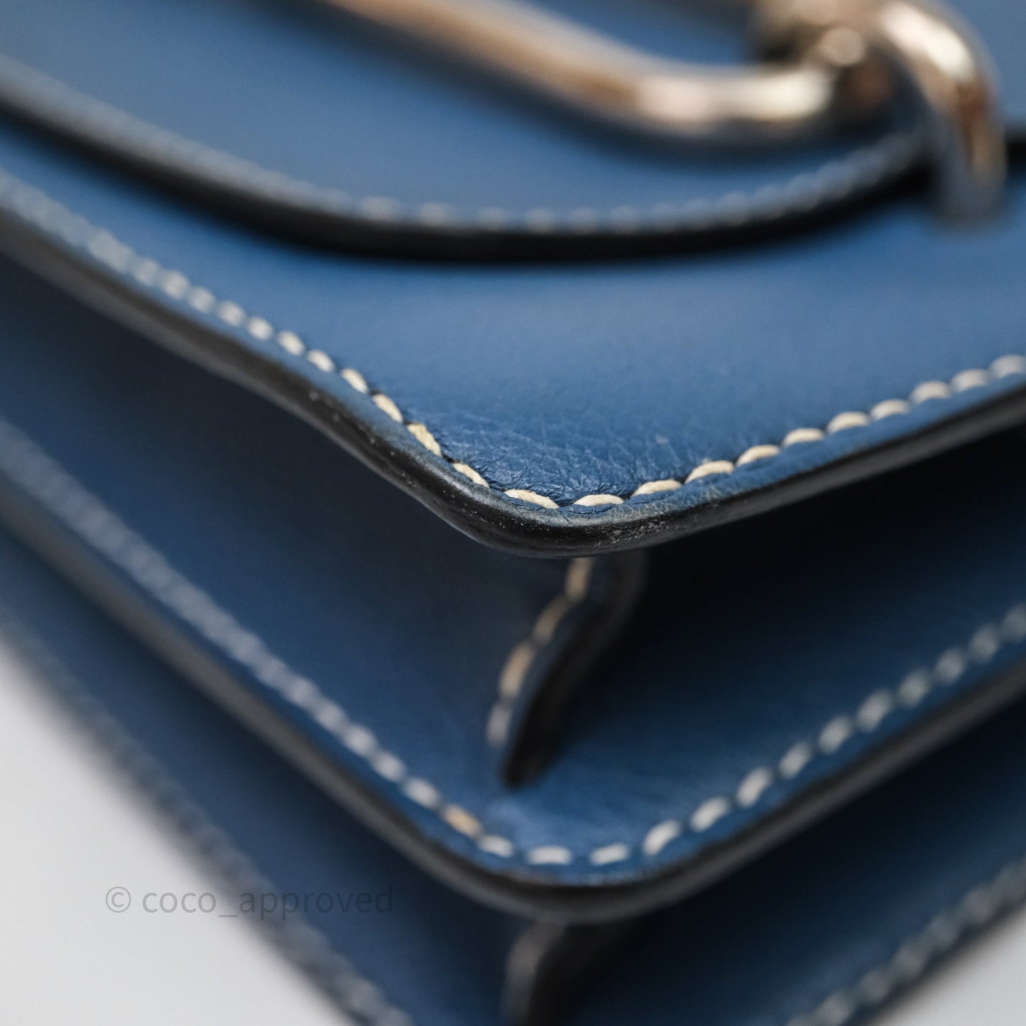 Hermès Roulis 23 Blue Evercolor Palladium Hardware