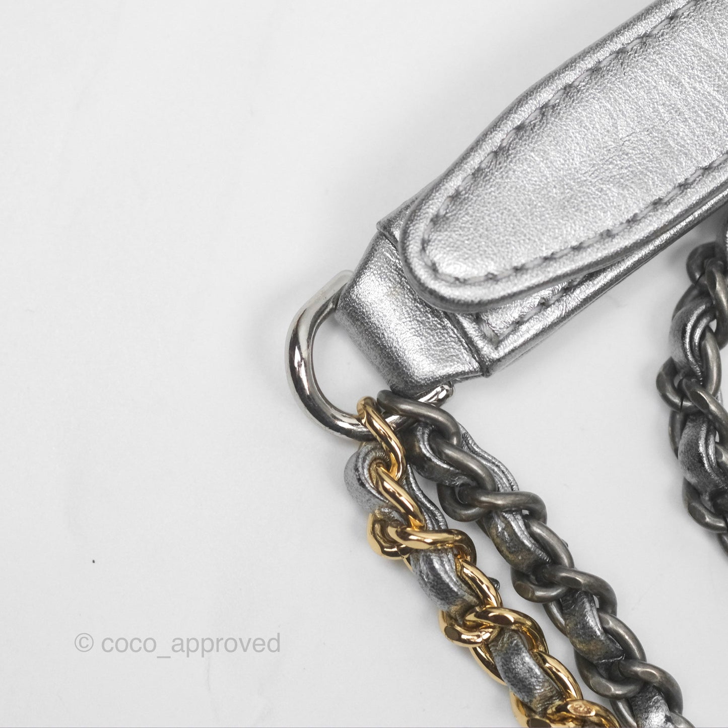 Chanel Large Gabrielle Hobo Metallic Silver Aged Calfskin Mixed Hardware