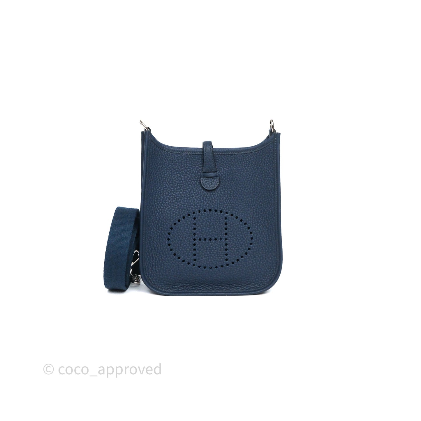 Hermès Mini Evelyne 16 7P Bleu de Prusse Clemence Palladium Hardware