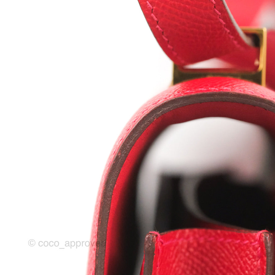 Hermès Constance 24 Rouge Casaque Epsom Gold Hardware