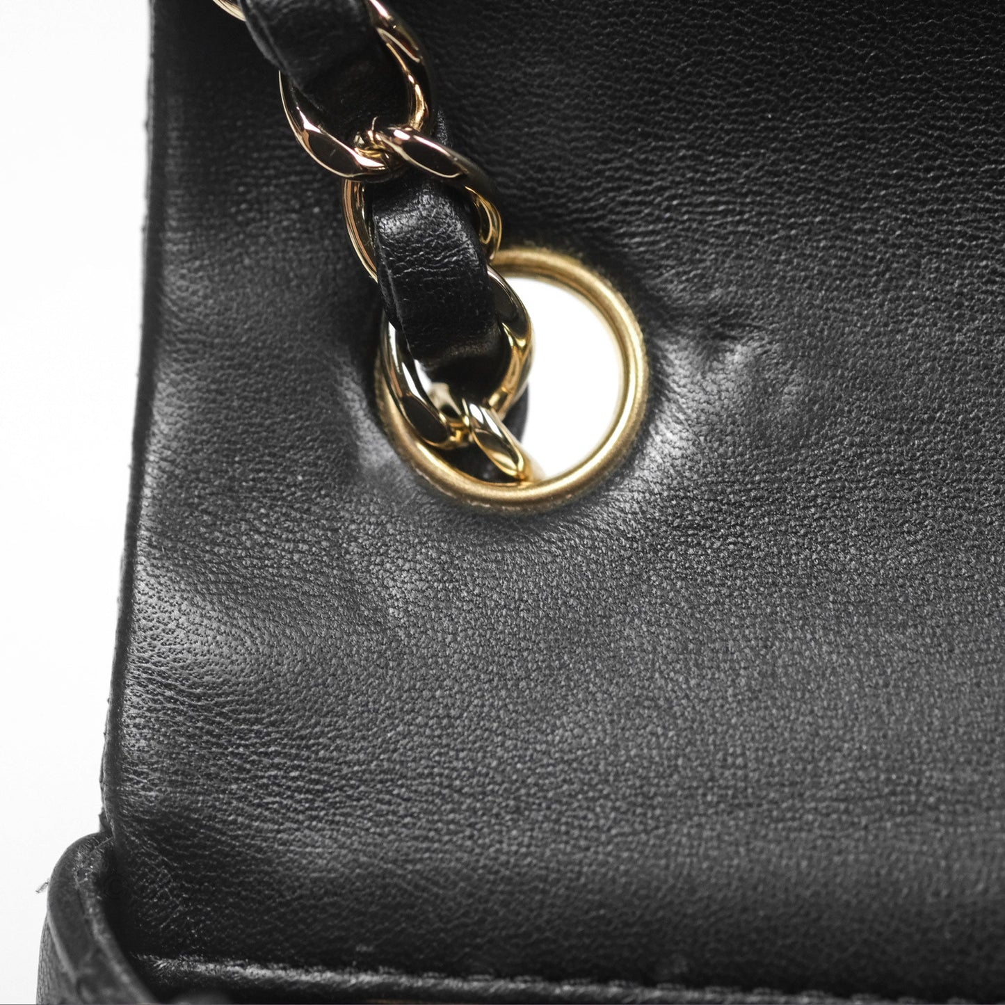 Chanel Quilted Mini Rectangular Flap Black Lambskin Gold Hardware