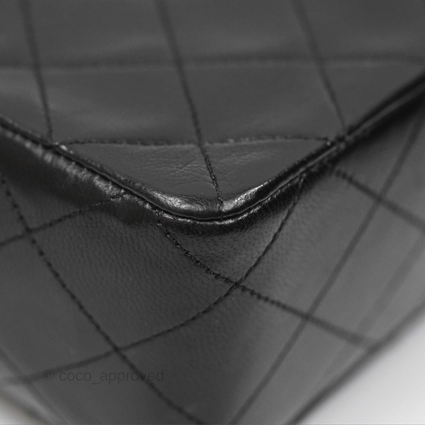 Chanel Vintage Square Flap Bag Black Lambskin 24K Gold Hardware