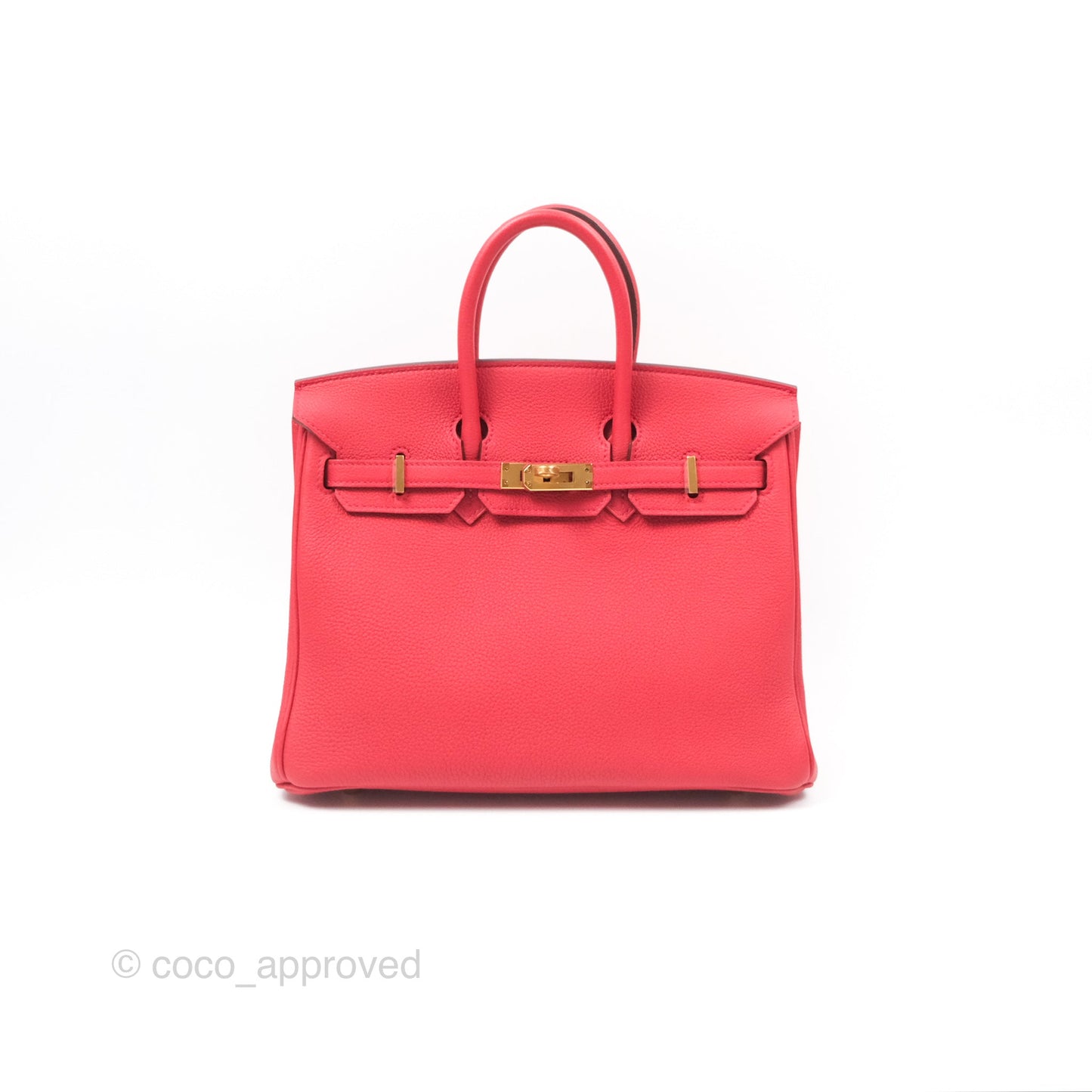 Hermes Birkin 25 Retourne Red Togo Gold Hardware