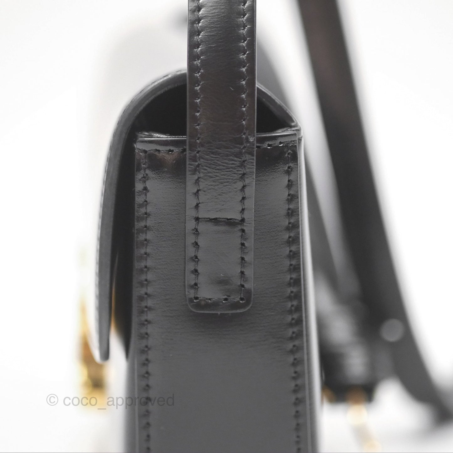 Celine Triomphe Shoulder Bag Black Calfskin