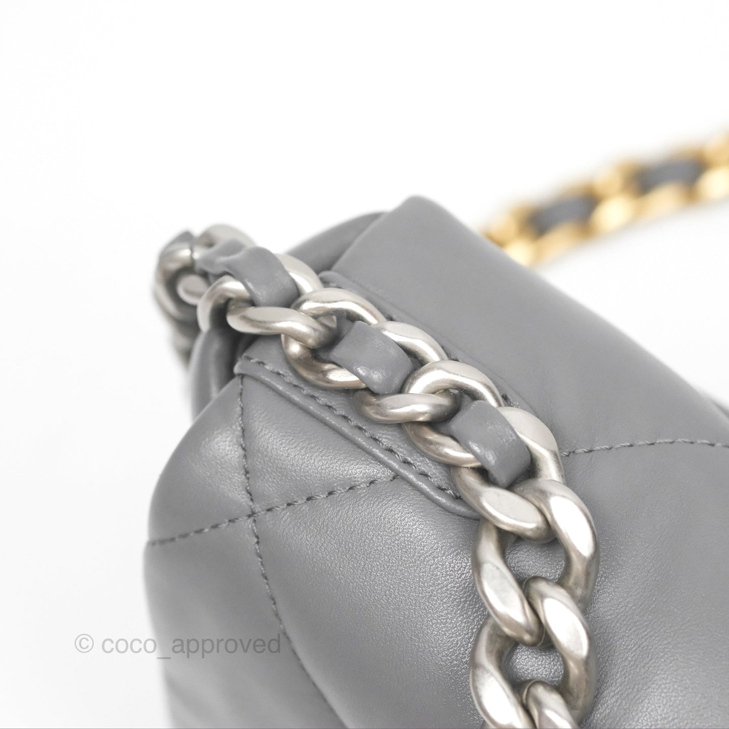 Chanel 19 Small Dark Grey Mixed Hardware