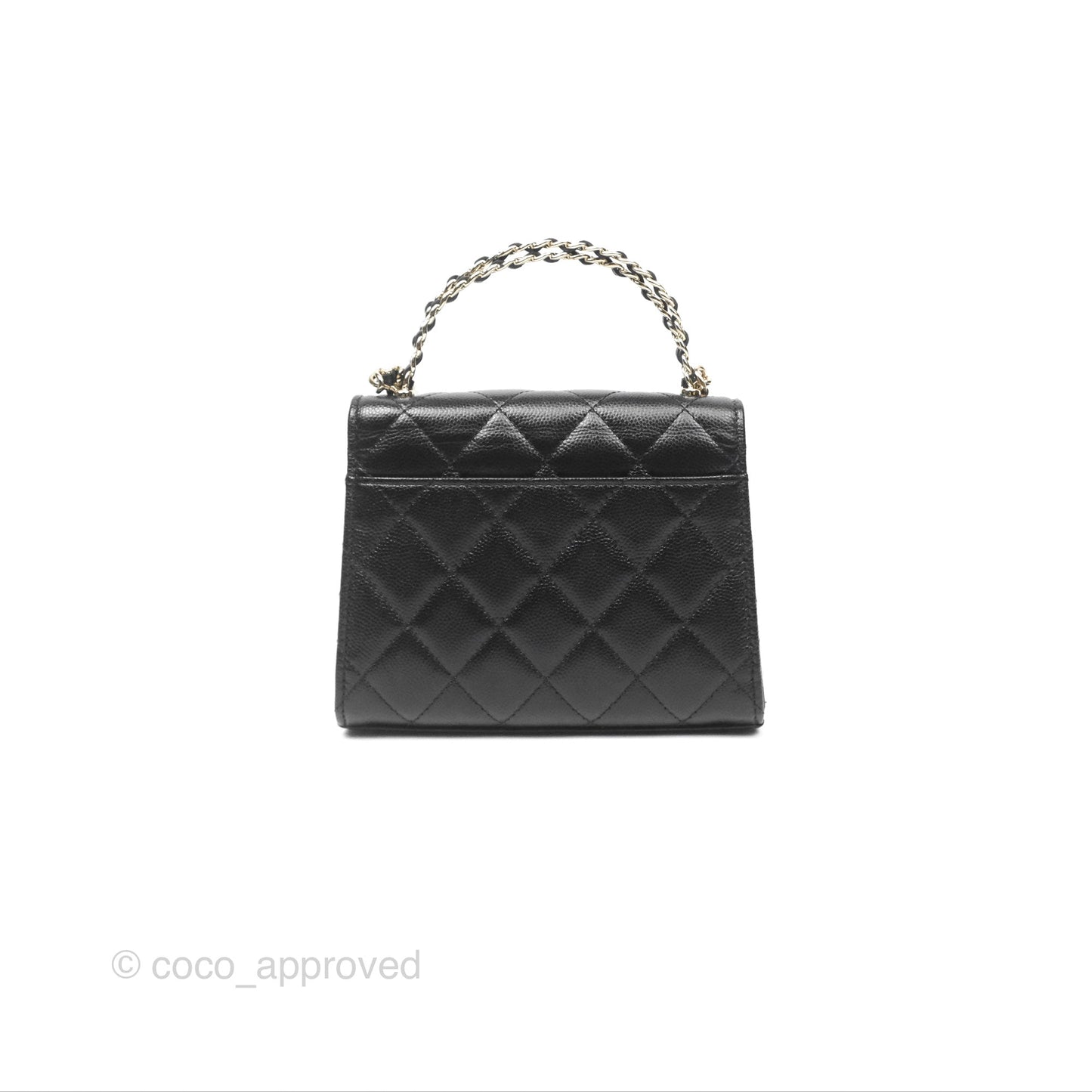Chanel Kelly Clutch With Chain Black Caviar Gold Hardware