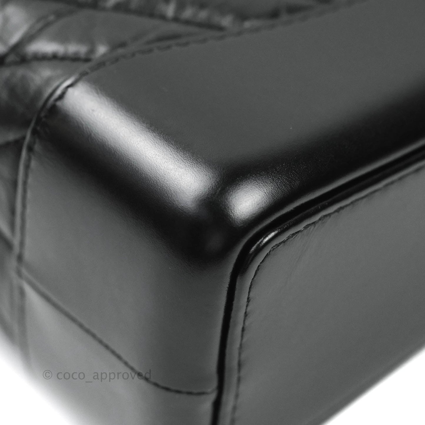 Chanel Small Chevron Gabrielle Backpack Black Aged Calfskin
