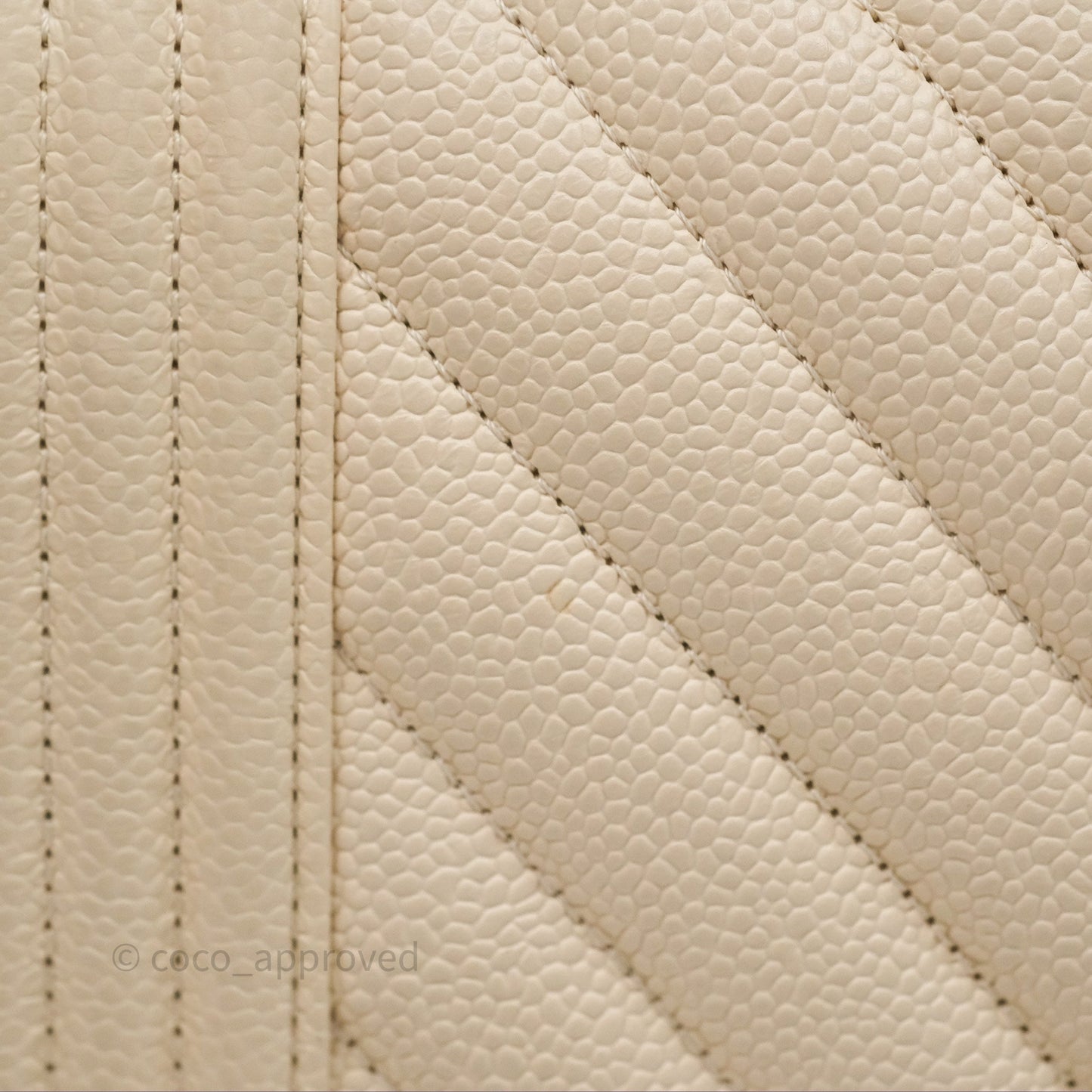Chanel Medium Boy Chevron Beige Caviar Ruthenium Hardware