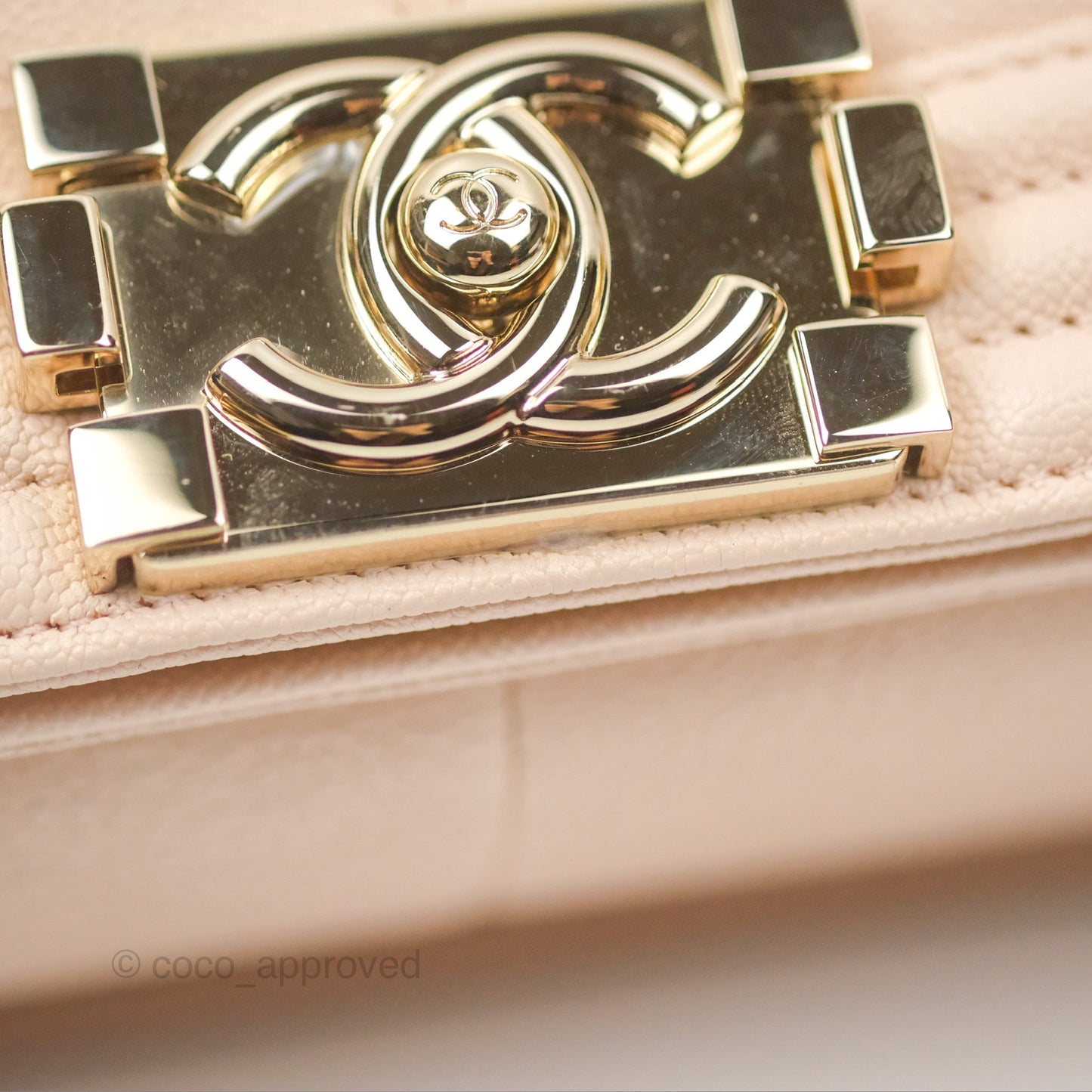 Chanel Chevron Medium Boy Light Pink Caviar Gold Hardware