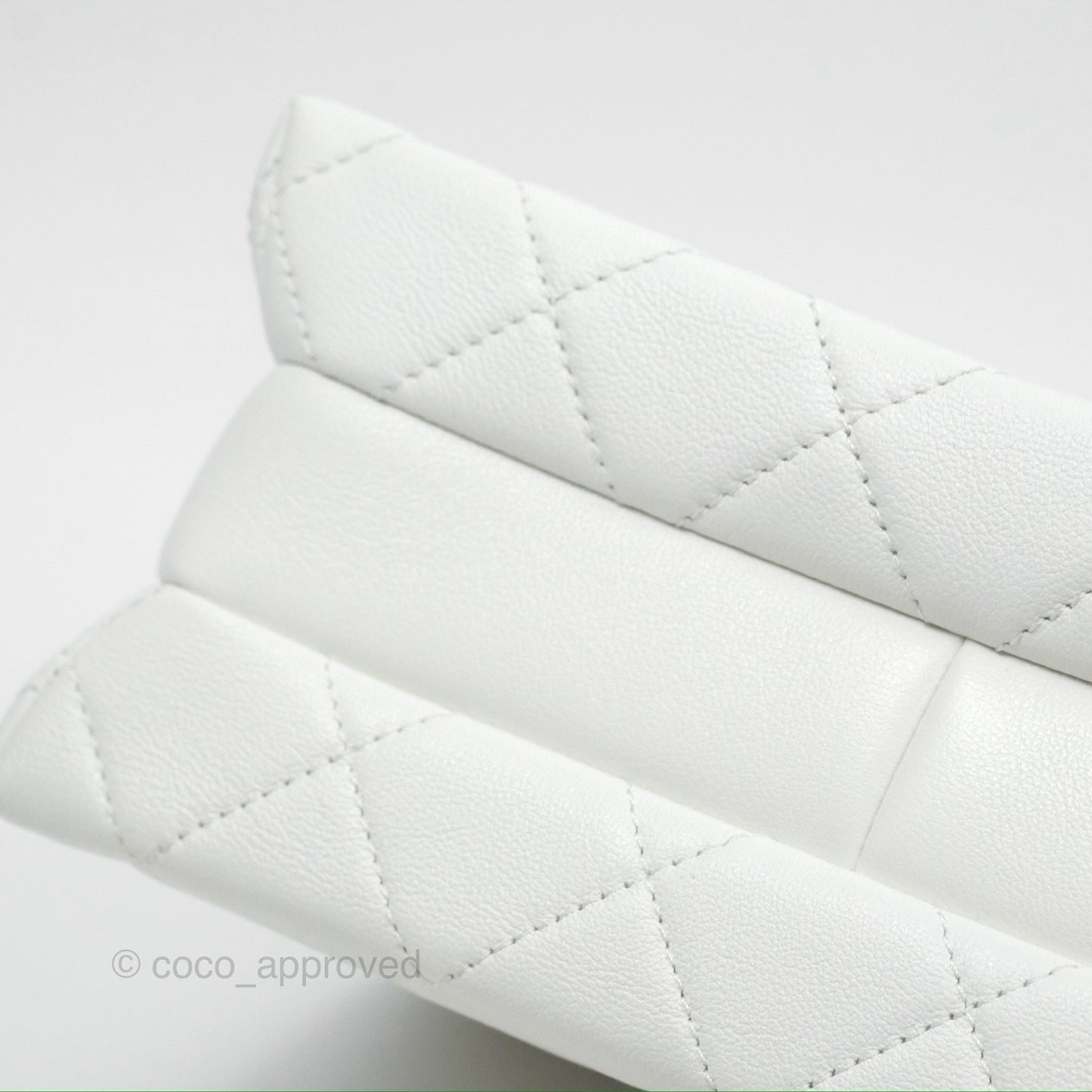 Chanel Adjustable Flap Bag White Calfskin Aged Gold Hardware