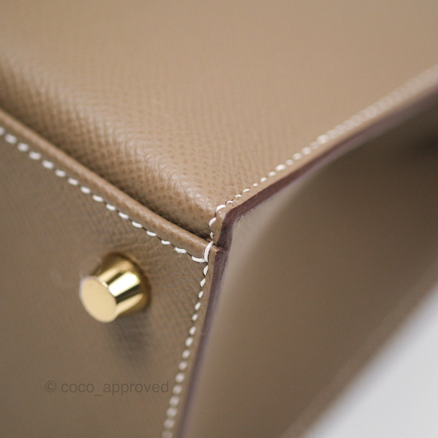 Hermès Sellier Kelly 25 Etoupe 18 Epsom Gold Hardware