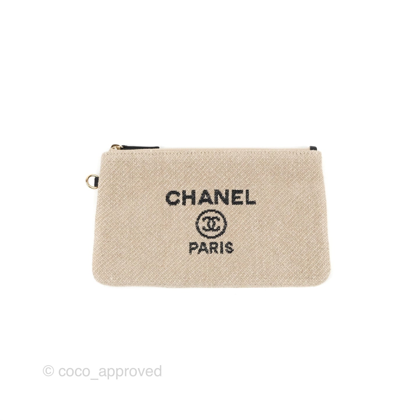 Chanel Large Deauville Black/Taupe Canvas Gold Hardware