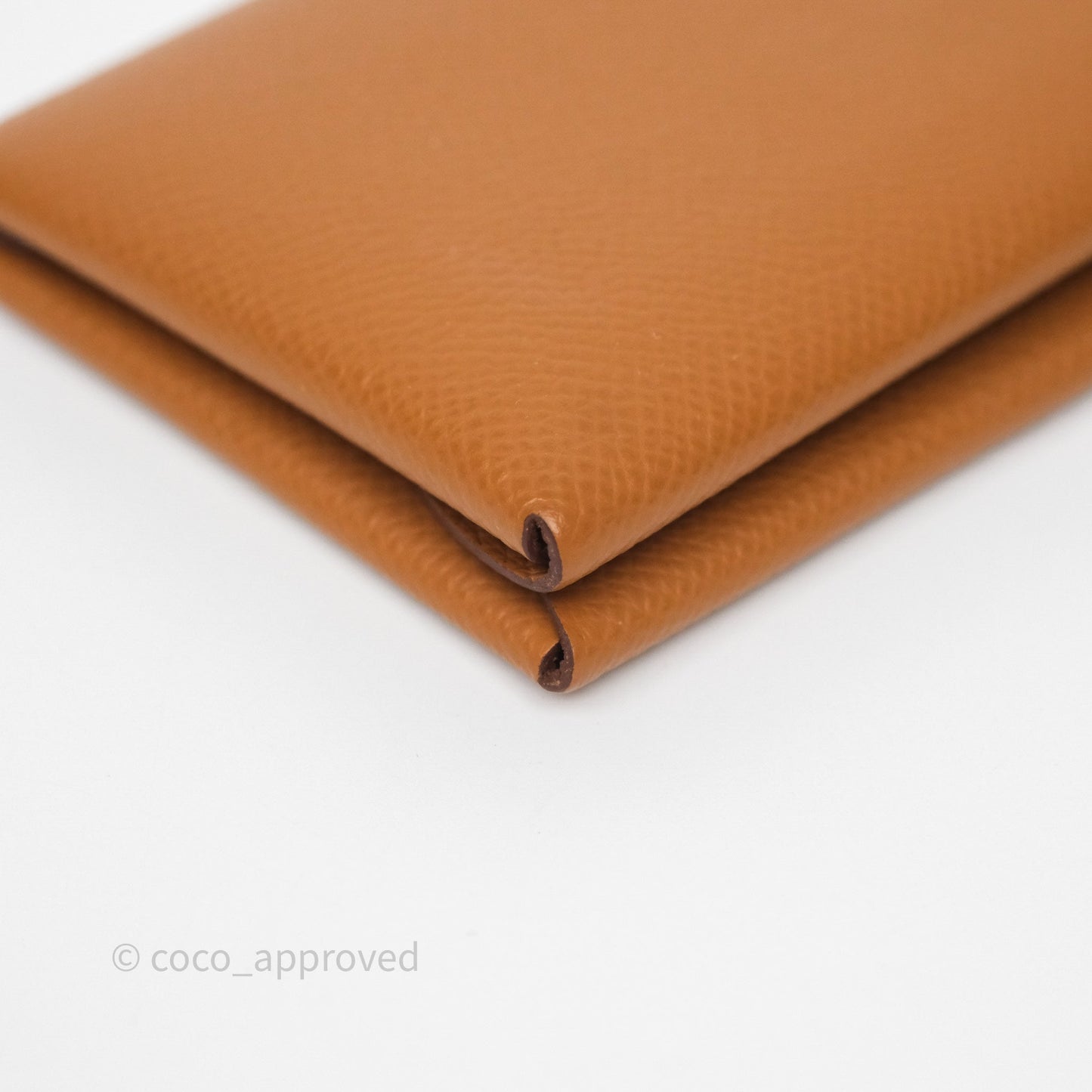Hermès Calvi Duo Compact Card Holder Gold Epsom
