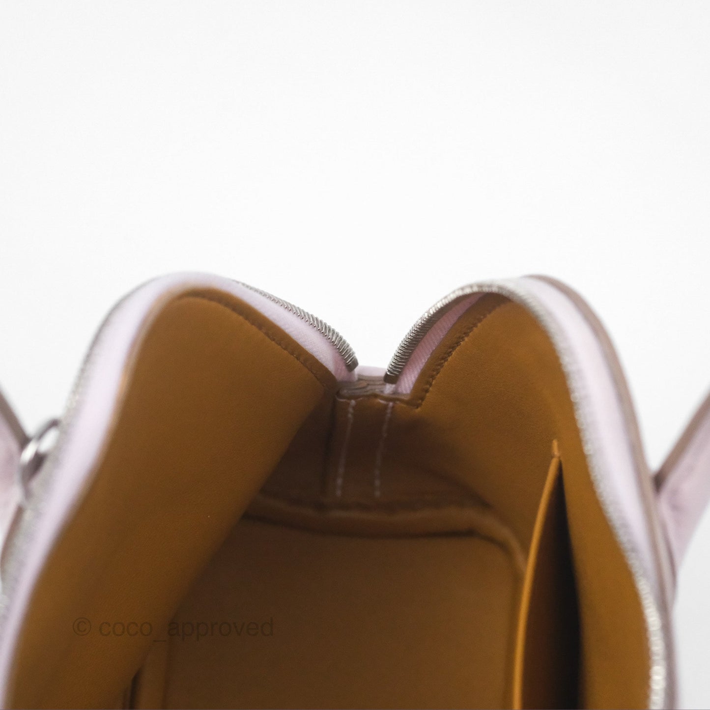 Hermès Bolide Mini 1923 Verso Evercolor Mauve Pale 09/ Caramel 28 Palladium Hardware