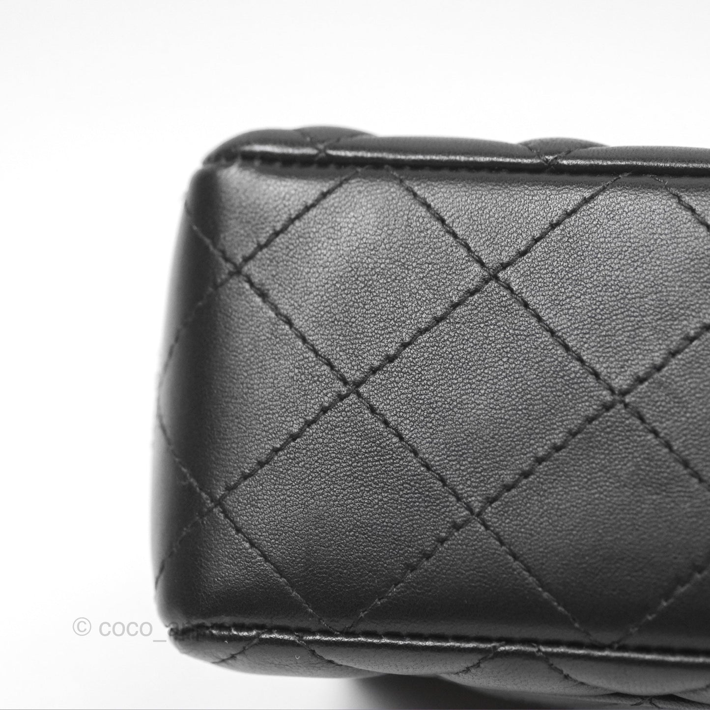 Chanel Quilted Mini Rectangular Black Lambskin Gold Hardware