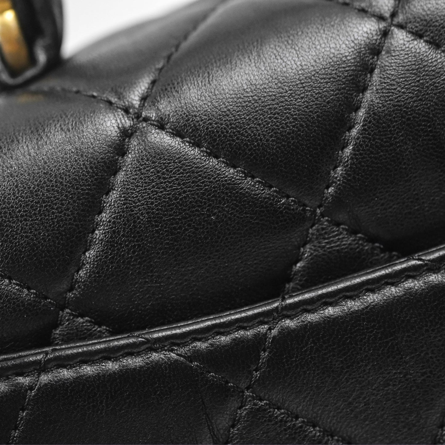 Chanel Mini Wrapped Handle Flap Bag Black Crumpled Lambskin Aged Gold Hardware 21S