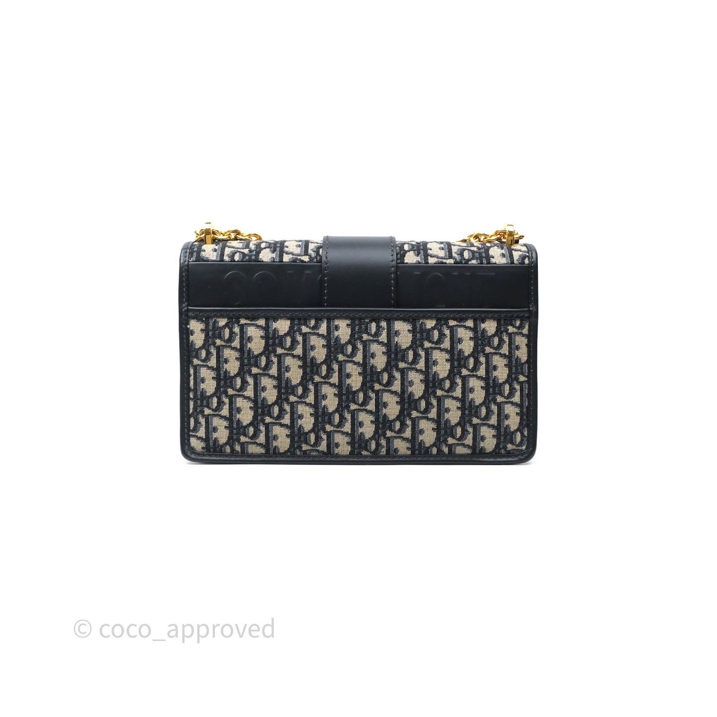 Christian Dior 30 Montaigne Chain Bag Blue Dior Oblique Jacquard