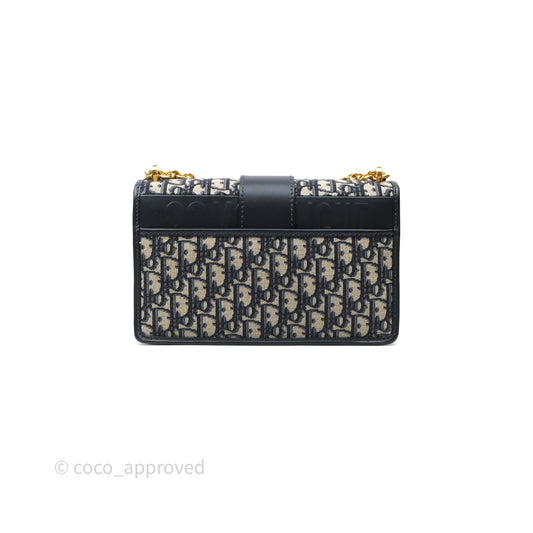 Christian Dior 30 Montaigne Chain Bag Blue Dior Oblique Jacquard