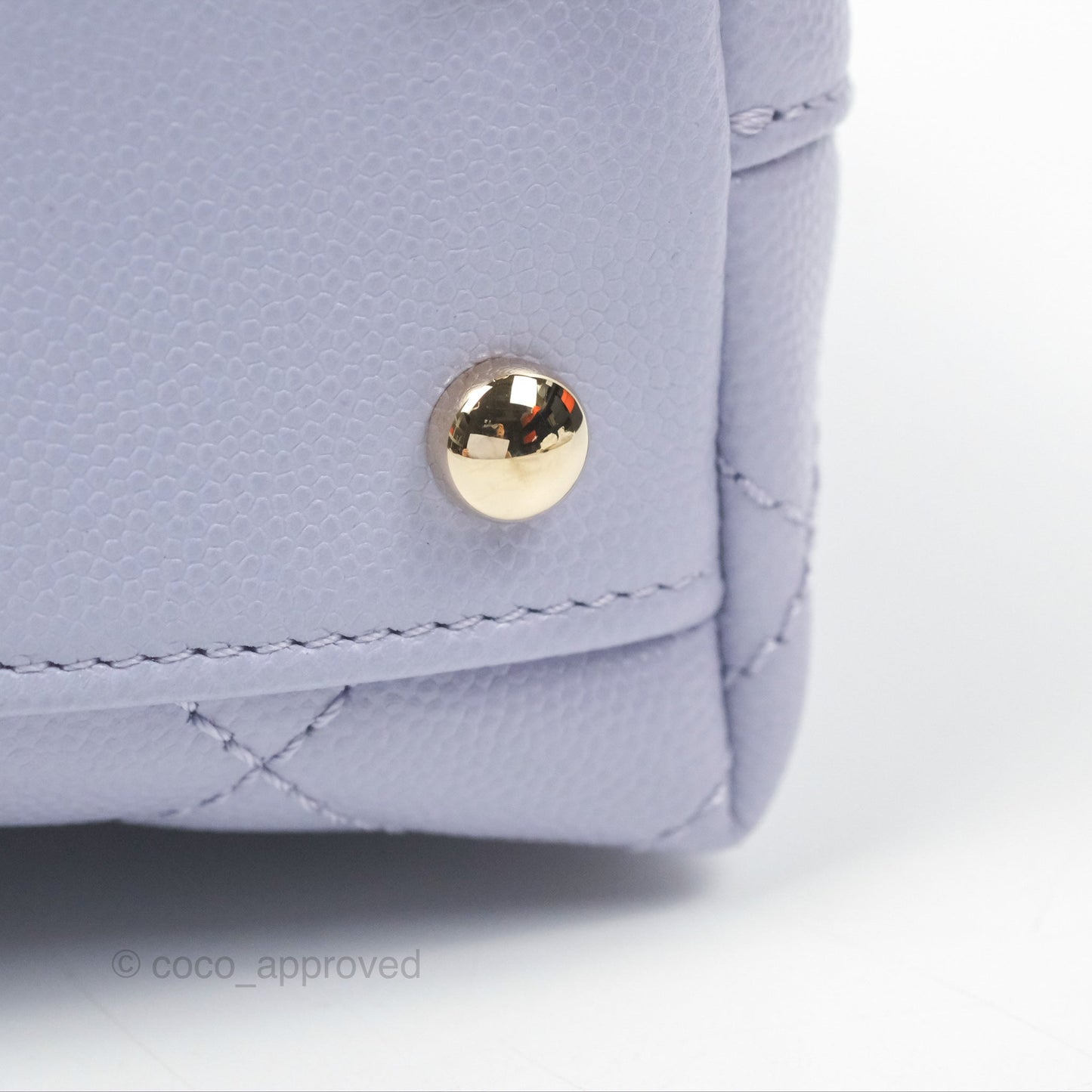 Chanel Small Coco Handle Lilac Caviar Gold Hardware