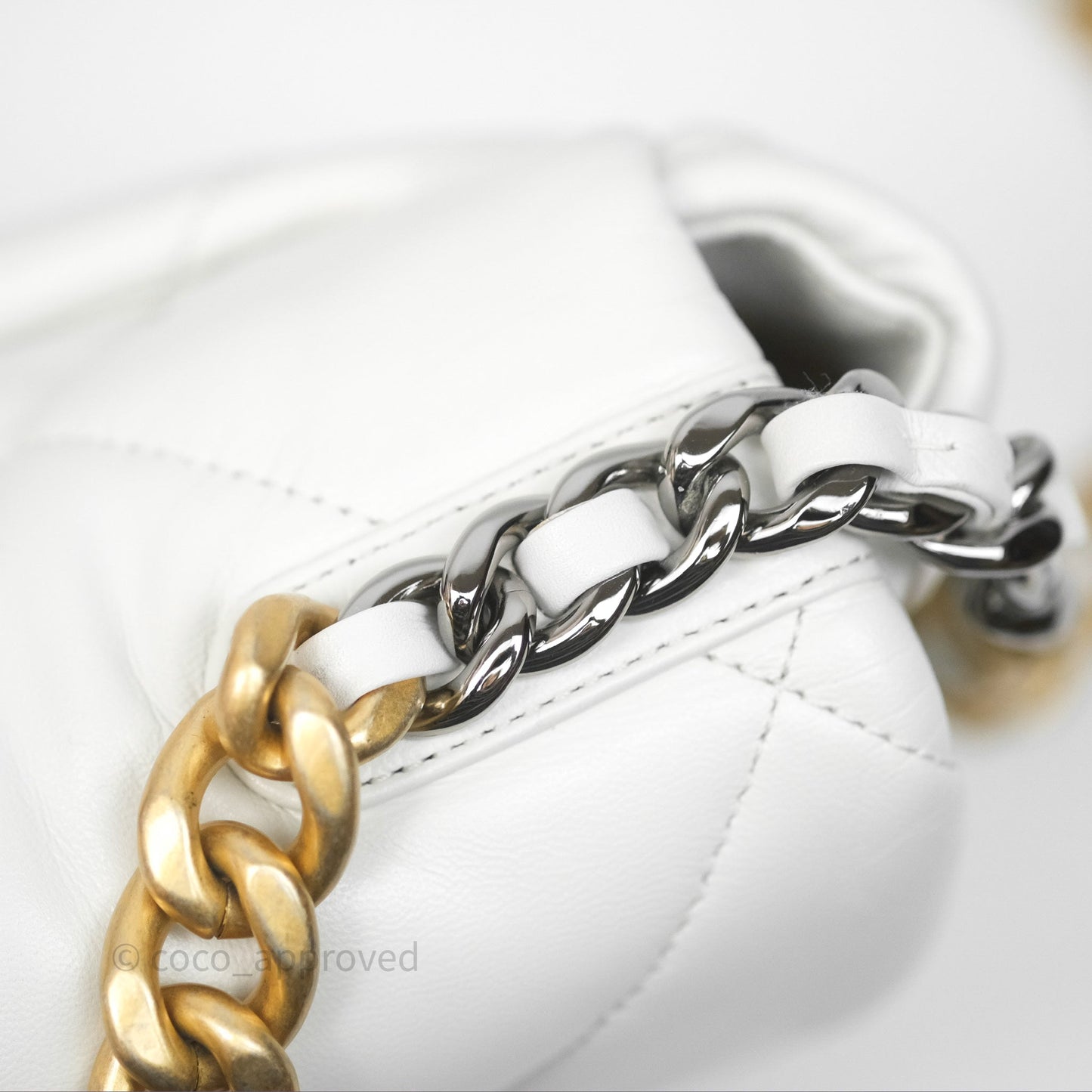 Chanel 19 Small White Mixed Hardware