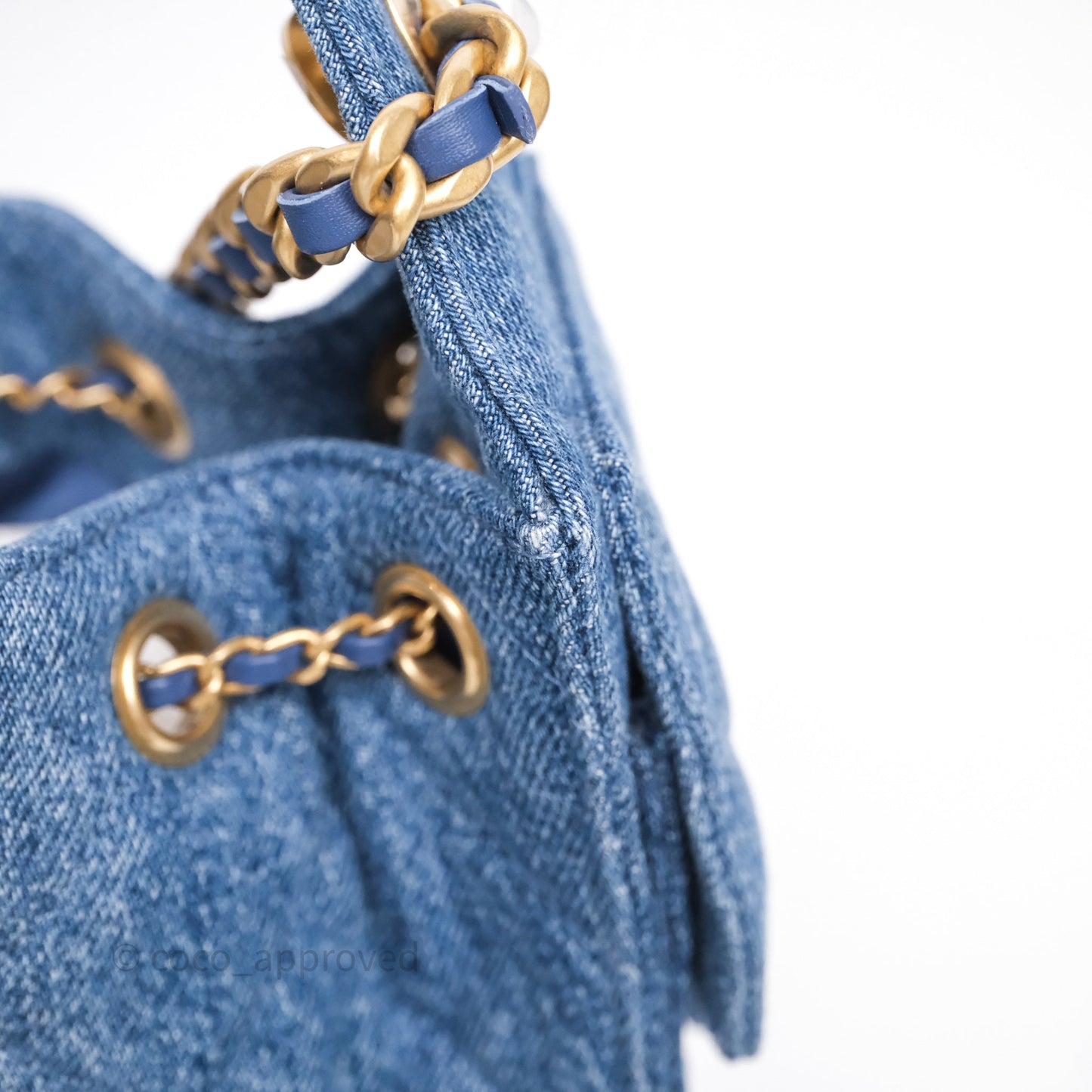 Chanel 25 Mini Washed Denim Aged Gold Hardware